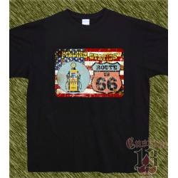 Camiseta negra, route 66, filling station