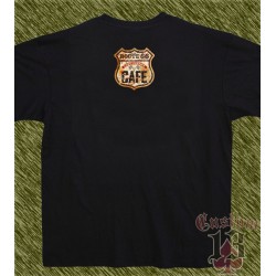 Camiseta negra, route 66, cafe