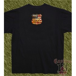 Camiseta negra, route 66, bandera