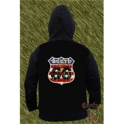 Sudadera con capucha, route 66, números negros