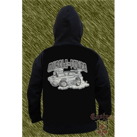 Sudadera muscle power blanco y negro