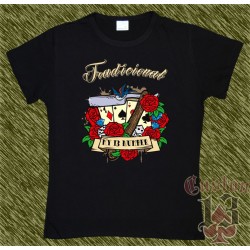 Camiseta negra de mujer, tradicional