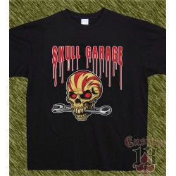 Camiseta negra, skull garage