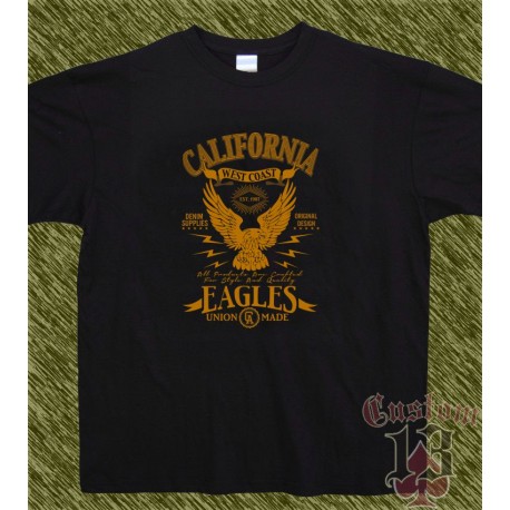 Camiseta negra, california eagles