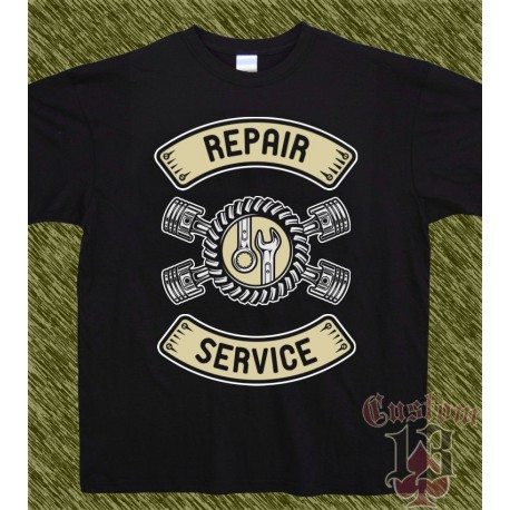 Camiseta negra, repair service