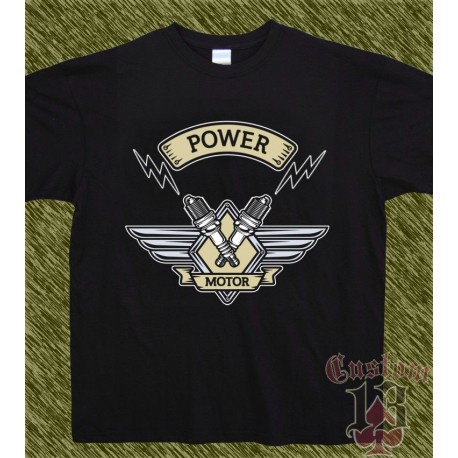 Camiseta negra, power motor