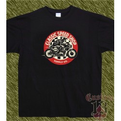 Camiseta negra, classic speed shop