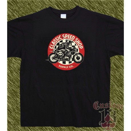 Camiseta negra, classic speed shop