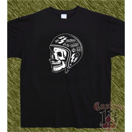 Camiseta negra, calavera just ride