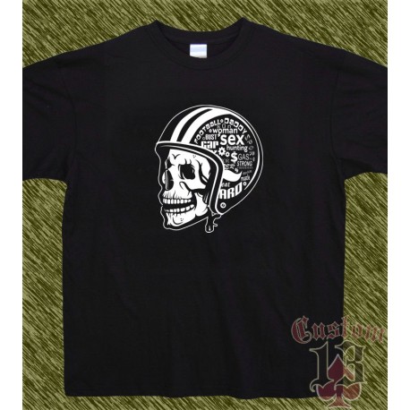 Camiseta negra, calavera sex