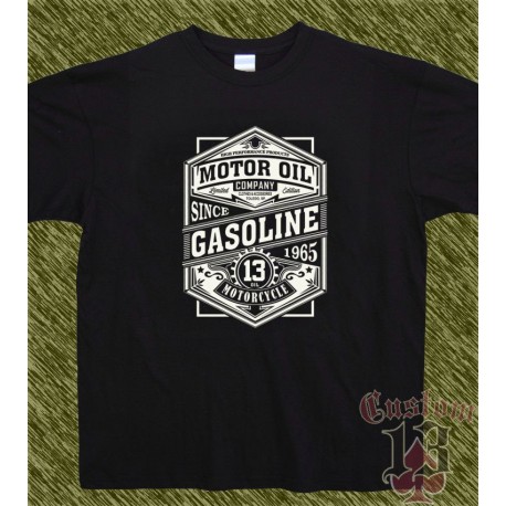 Camiseta negra, 13 oil motorcycle