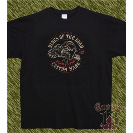 Camiseta negra, wings of the road