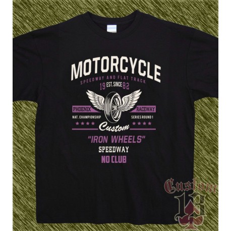 Camiseta negra, iron wheels, no club