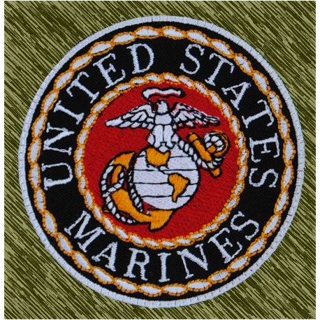 parche bordado, marines logo