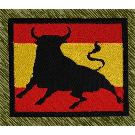 parche bordado, bandera con toro