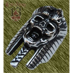 Anillo de acero calavera esfinge egipcia