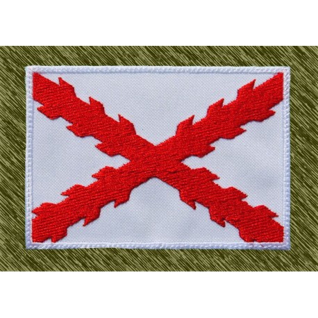 parche bordado, cruz de Borgoña 8x6cm