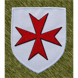 parche bordado, escudo cruz de la orden de San Juan