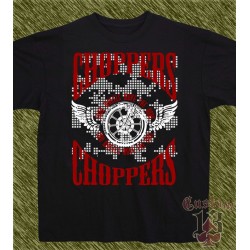 Camiseta negra, chopper, two wheels move the soul