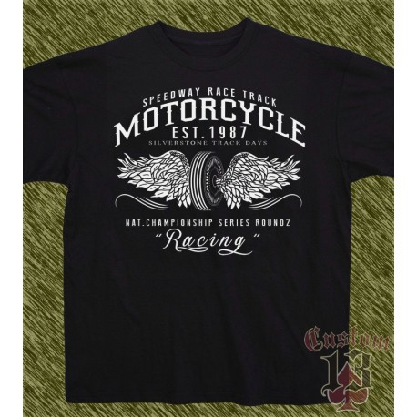 Camiseta negra, speedway race track