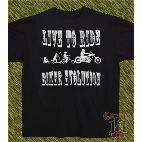 Camiseta negra, biker evolution