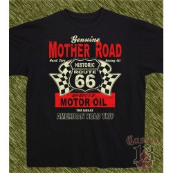 Camiseta negra, genuine mother road