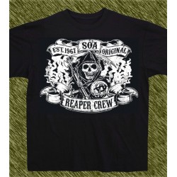 Camiseta negra, sons of anarchy, soa, reaper crew