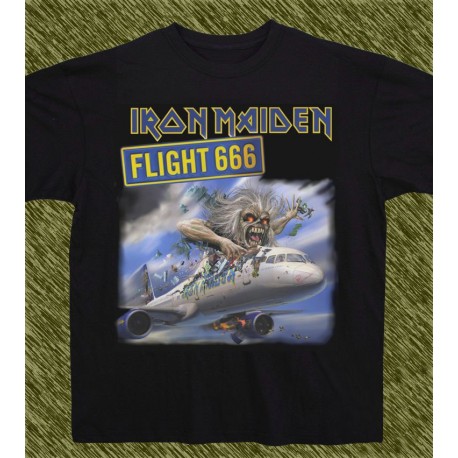 Camiseta negra, Iron Maiden, flight 666