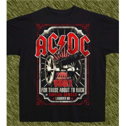 Camiseta negra, AC-DC for those about to rock, 1981