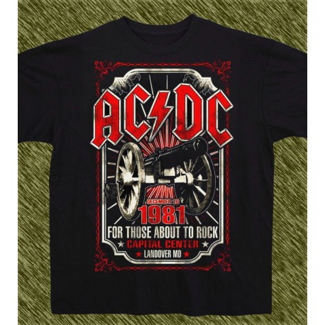 Camiseta negra, AC-DC for those about to rock, 1981