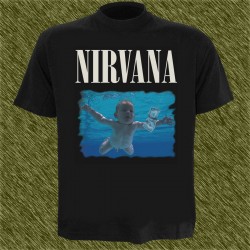 Camiseta negra, Nirvana, never mind