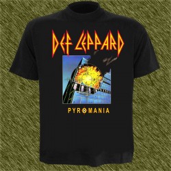 Camiseta negra,Def Leppard, Pyromania