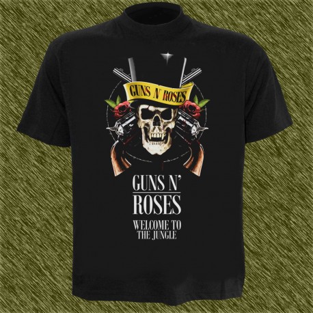 Camiseta negra, Guns n Roses, wellcome to the jungle