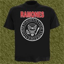 Camiseta negra, Ramones, logo blanco