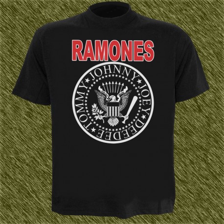 Camiseta negra, Ramones, logo blanco