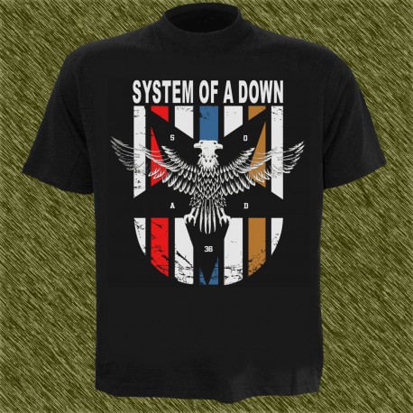 Camiseta negra, system of a down, eagle