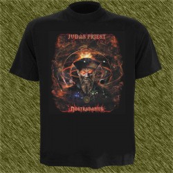 Camiseta negra, judas priest, nostradamus