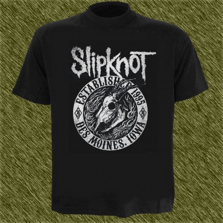 Camiseta negra, slipknot, des moines iowa