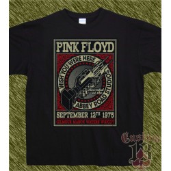 Camiseta negra, pink floyd, abbey road studios