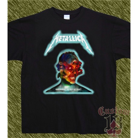 Camiseta negra, metallica, hardwire to self destruct