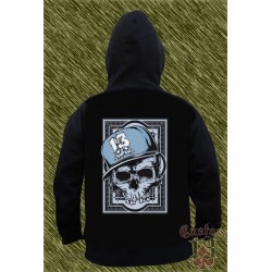 Sudadera con capucha, calavera con gorra 13