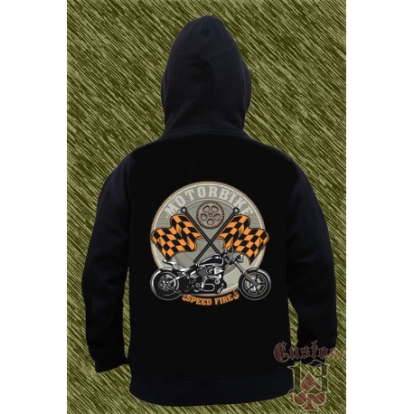 Sudadera con capucha, motorbike, speed fire