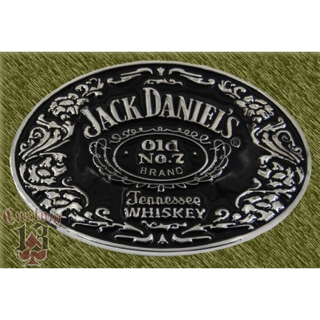 hebilla jack daniel's ovalada fondo negro