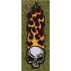 Parche Calavera fuego cabeza pequeño