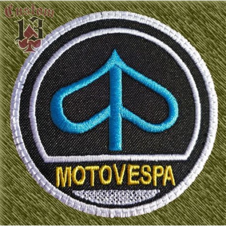 parche bordado, motovespa redondo