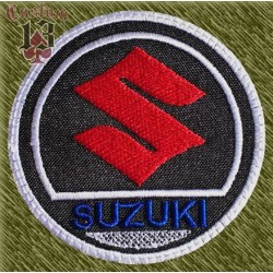 parche bordado, suzuki redondo negro