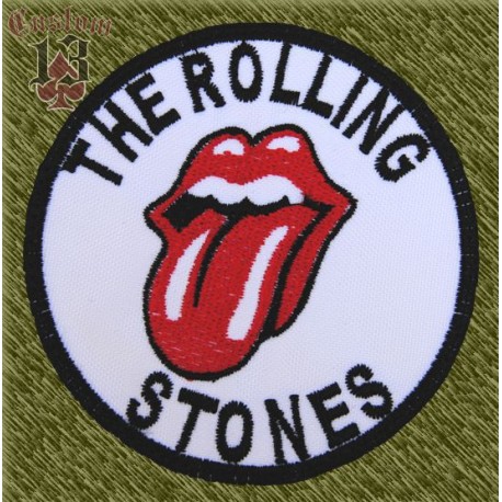 Parche bordado, rolling stones redondo