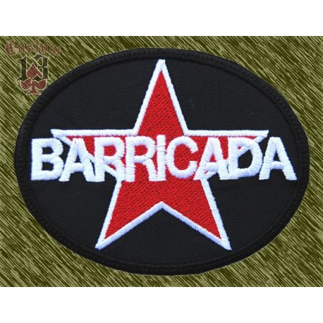 Parche bordado, barricada estrella