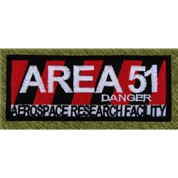 Parche bordado, area 51 danger