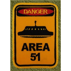 Parche bordado, danger, area 51